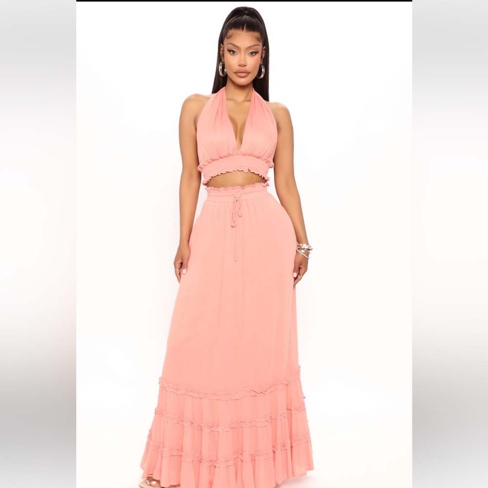 Happy With You Skirt Set - Coral size XS